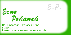 erno pohanek business card
